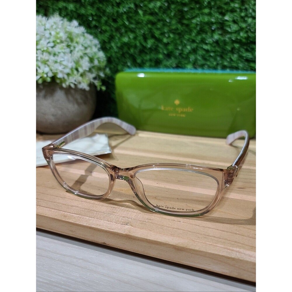 Kate Spade Brylie Eyeglasses - QGX Beige Strip White New